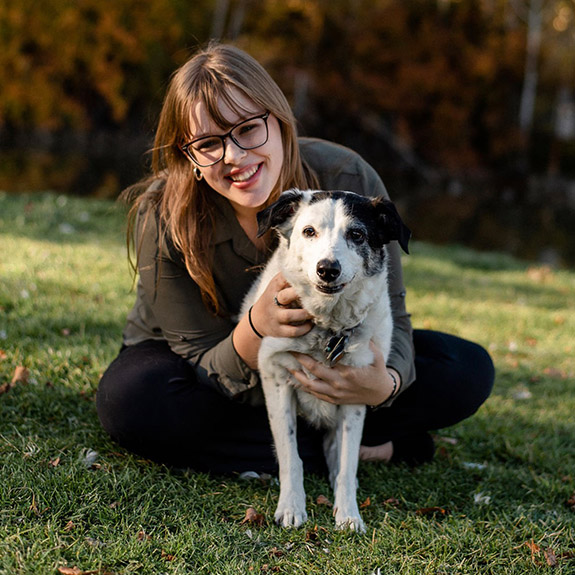 Catlyn with a dog Catlyn with a dog
